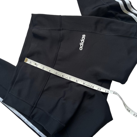 Adidas Leggings Three 3 Stripe Climalite Tights Athletic Lounge - Picture 10 of 13